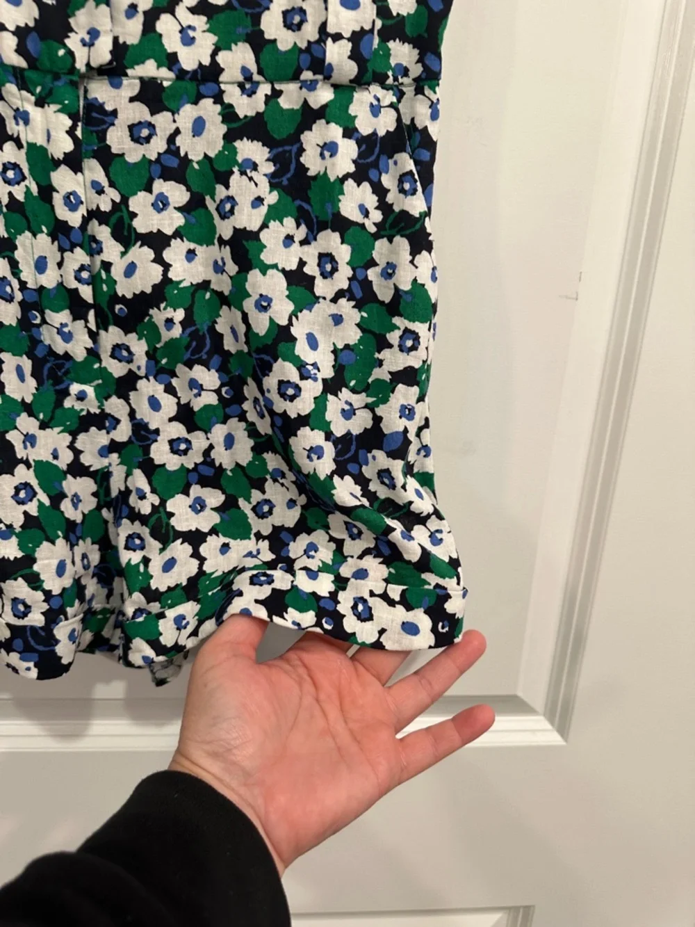 Olivaceous Green Floral Short Sleeve Romper - Picture 7 of 9